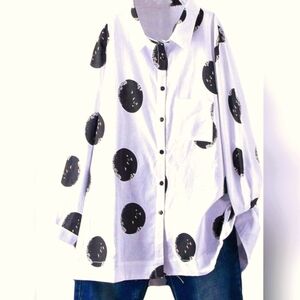 Artist Tunic Button Down Top